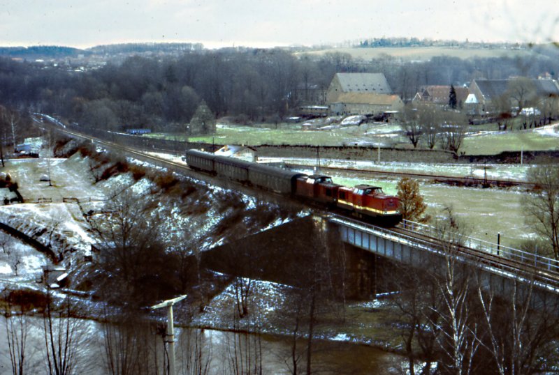 2x Br 110 mit P 15768 Ri Riesa aus Ri Nossen am 3.2.85