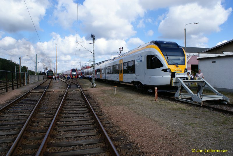 30.08.2008. Br ET 5.18 auf dem Gel�nde  SFW Schienenfahrzeugwerk Delitzsch GmbH  anl�sslich der 100 Jahr Feier.