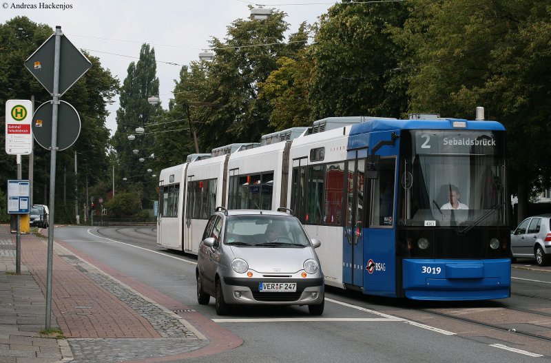 3019  als 2 nach Seebaldsbr�ck in Bremen Seebaldsbr�ck 21.8.09