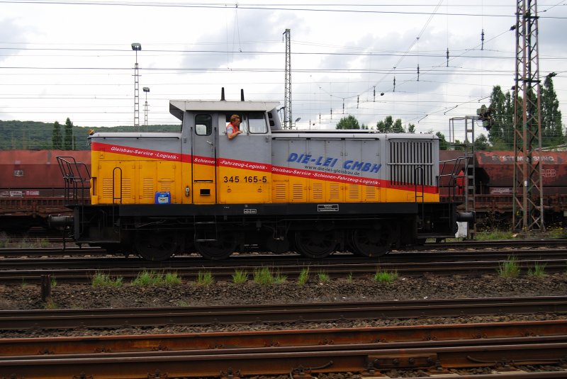 345 165-5 der DIE-LEI-GmbH bei Gleisbauarbeiten in Hagen-Vorhalle (Rangierbahnhof).