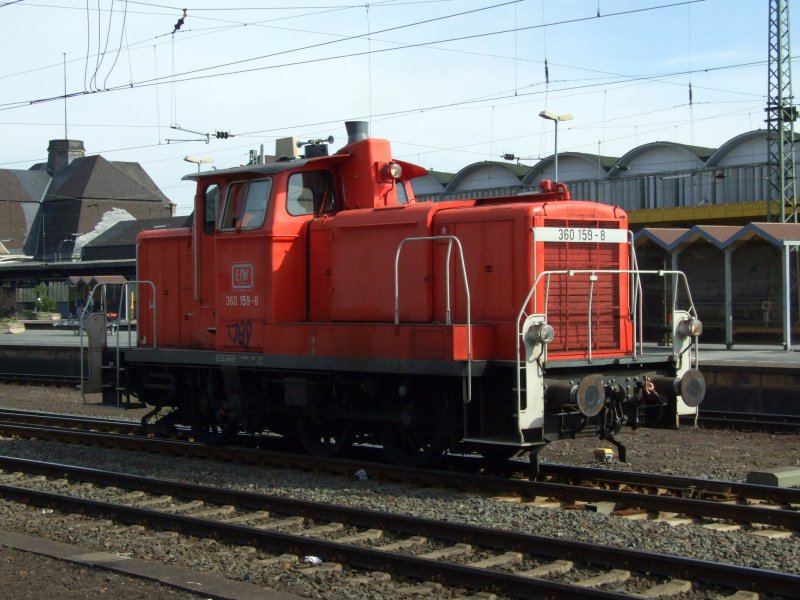 360 159-8 der EfW rangiert bei Gleisbauarbeiten im Koblenzer Hbf.30.3.08