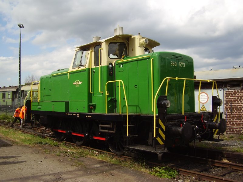 360 573 der BE(Brohltal Eisenbahn) als Gast im DB-Museum Koblenz