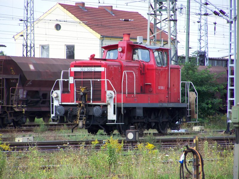 362 509-2 am 24.08.2007 in Falkenberg (Elster) Unterer Bahnhof.