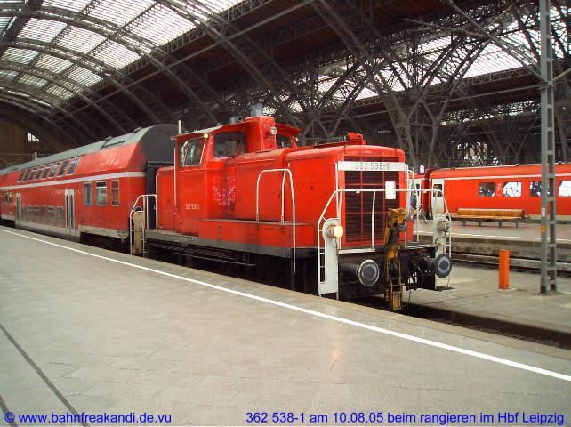 362 538-1 am 10.08.2005 bei Rangierarbeiten im Leipziger Hbf