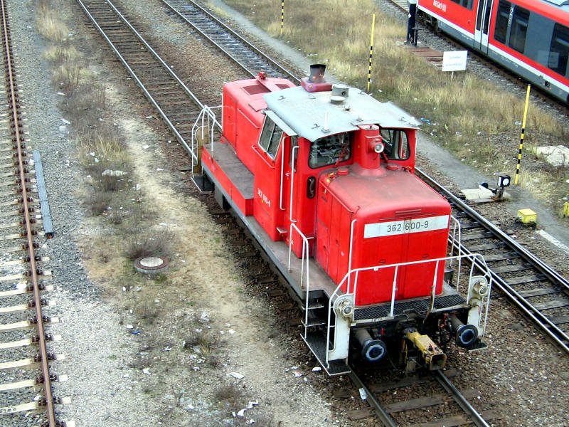 362 600 von der Brcke ber die Anlagen des BW Leipzig Hbf Sd aus fotografiert, 13.02.08