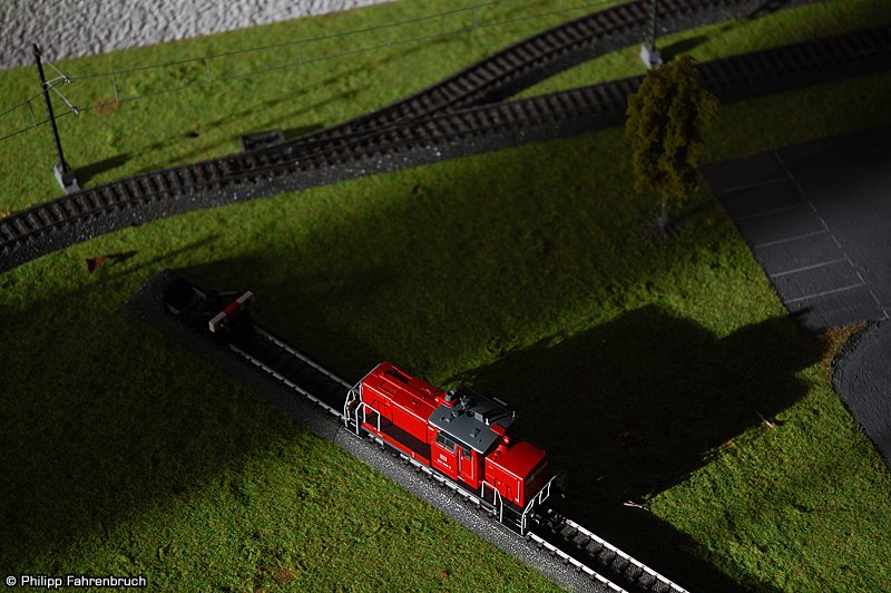 362 881 (Mrklin Art-Nr. 37652) bei interessantem Sonnenlicht-Einfall auf meiner Modellbahnanlage.