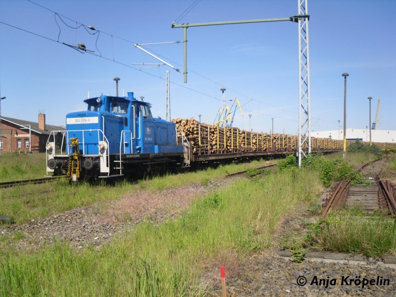 363 006 beim rangieren in Wismar