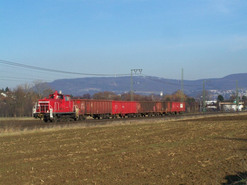 363 150-4 mit ihrem bergabezug auf der kurzen Fahrt von Aalen nach Essingen(b.Aalen). Aufgenommen am 25.Januar 2008