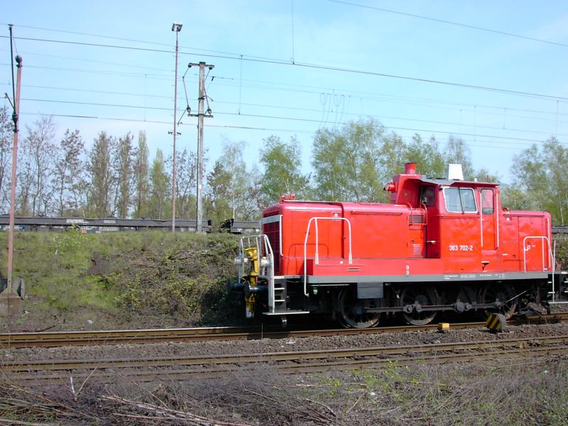363 702-2 bei rangierarbeiten im Gbf Gelsenkirchen Bismarck. Aufgenommen am 15.4.2005