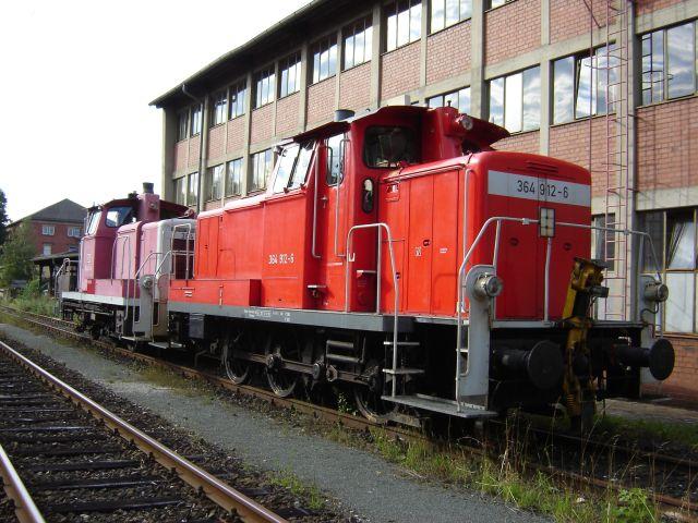 364 912 und 365 847 am 4.8.05 im Bw Nbg. Rbf.