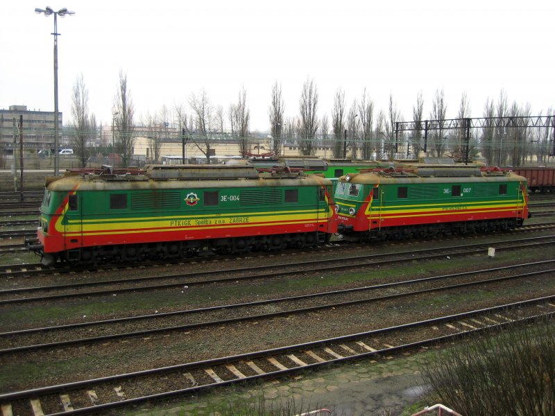 3E-004 und 3E-007 am 01.02.2008 in Bydgoszcz (Bromberg).