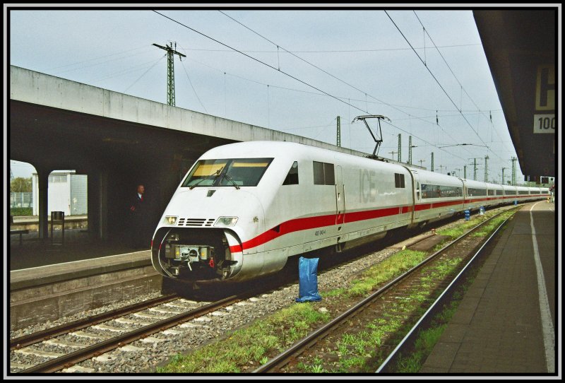 402 043  Bautzen/Budyin  steht als ICE 652 zur Weiterfahrt nach Bonn, ber Hagen und Wuppertal bereit. Aufgenommen am 13.04.2007 in Hamm (Westf).