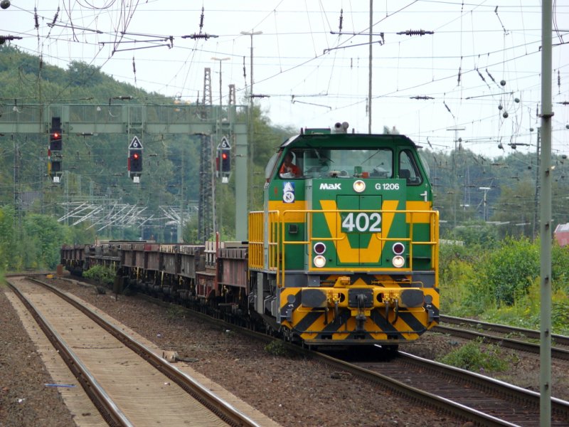 402 der Dortmunder Eisenbahn in OB Osterfeld-Sd am 3.9.2008