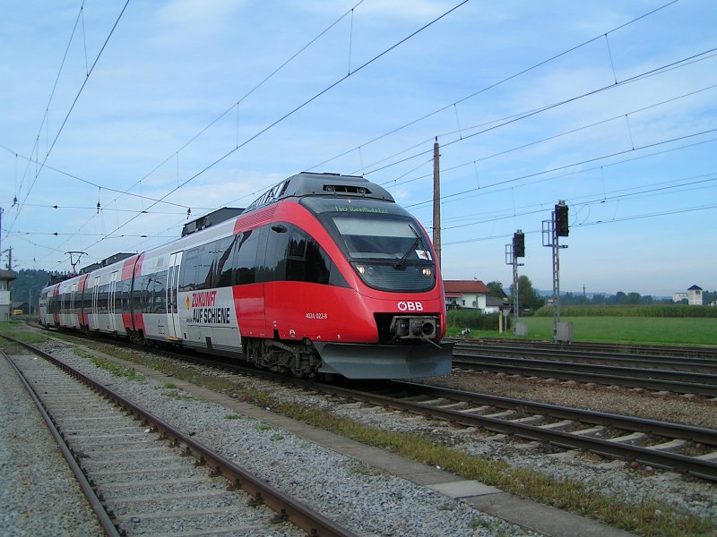 4024 022-8 erreicht als REX3017 den Bhf. Redl-Zipf; 090916