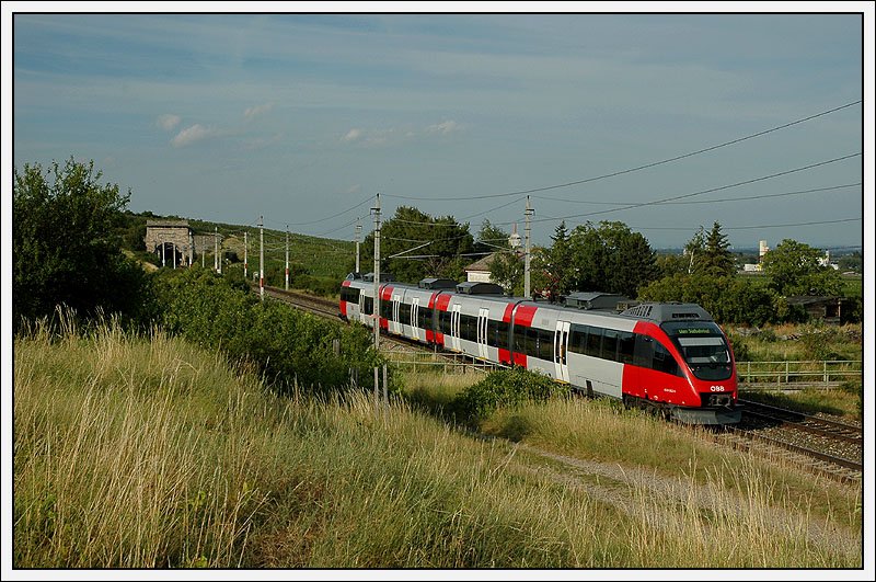4024 062 als S 8 (Wr.Neustadt Hbf - Mdling) auf der Fahrt nach Mdling am 1.7.2007 kurz vor dem Busserltunnel zw. Pfaffsttten und Gumpolskirchen.