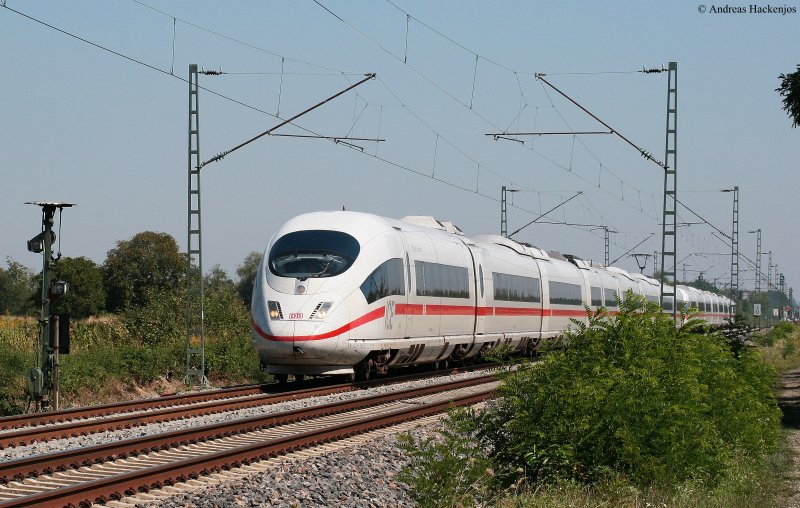 406 010-9   Frankfurt am Main  und 403 009-4  Aalen  als ICE 105 (Amsterdam Centraal/K�ln Hbf-Basel SBB) am km 70,4 24.8.09