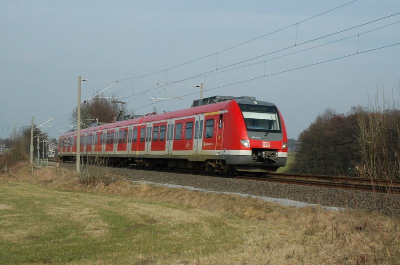 422 011-7 am 1.3.09 auf dem Weg nach Wuppertal bei Velbert-Rosenhgel. 