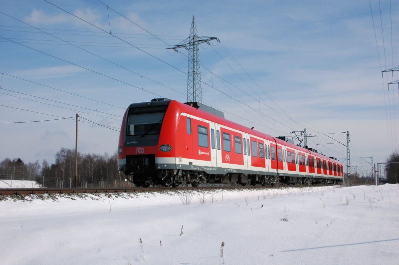 423 356/856 am 15.02.09 als S4 nach Grafing Bf zwischen Lochhausen und Langwied