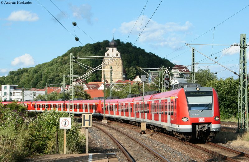 423 462-1,019-9 und 838-2 als S1 (Plochingen-Herrenberg) am Ziel ihrer Reise 25.7.09