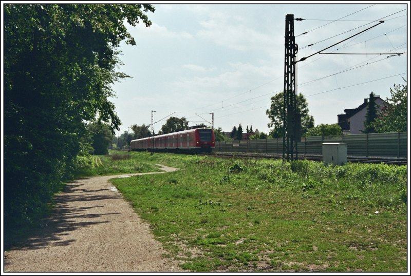 425 024 und 029 fahren am 18.05.07 bei Haltern am See als RB42  Haard-BAHN  von Recklinghausen nach Mnster (Westf).