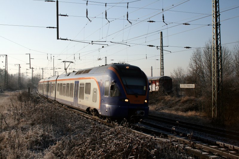 428 503 bei der Ausfahrt aus dem Bahnhof Eichenberg 22.12.2007 in Richtung Gttingen.