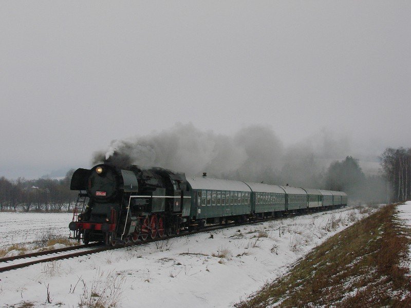 464.202 mit einem Sonderzug von Letohrad nach Dolni Lipka am 29.11.2008 in Dolni Lipka