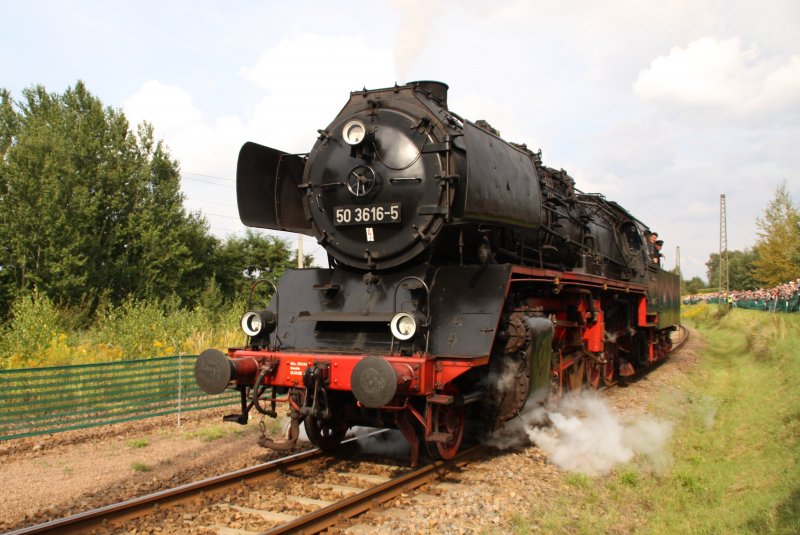50 3616-5 (VSE Schwarzenberg) bei der gro�en Fahrzeugparade am 22.08.09 im SEM-Chemnitz-Hilbersdorf.