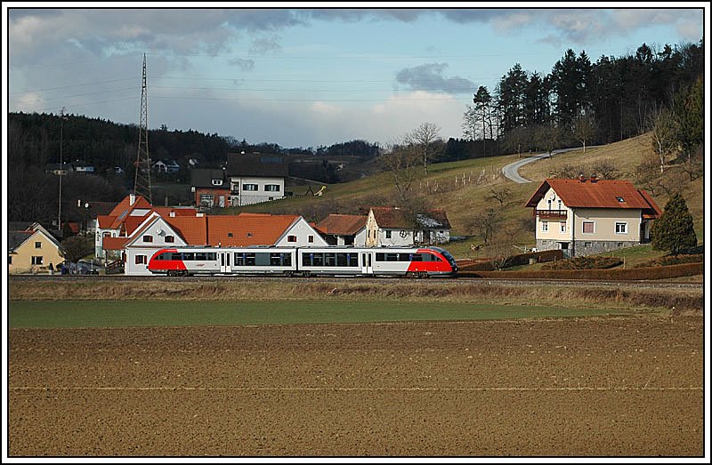 5022 019 als R 4750 von Fehring nach Hartberg bei der „Erklimmung“ des S�chauberges, aufgenommen am 29.1.2007