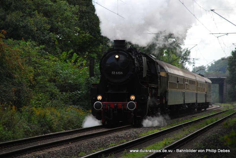 52 6106 fhrt am 13. September 2009 um 13:24 mit einem SZ ber den B 10,8 zwischen Ratingen Lintorf und Duisburg Entenfang
