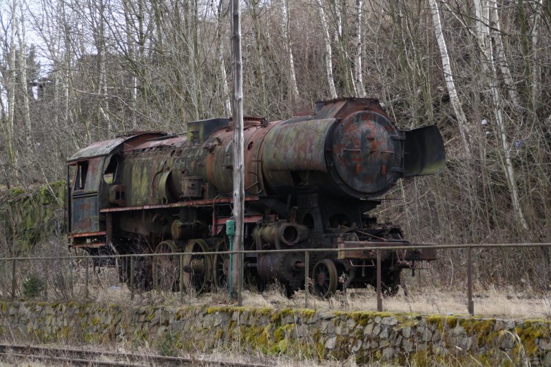 52 8069 im Eisenbahnmuseum Schwarzenberg. (14.03.09) 