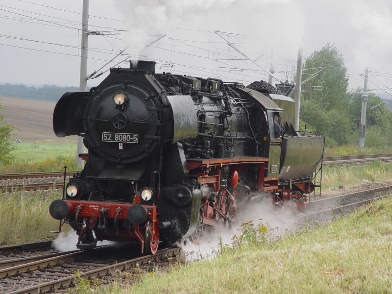 52 8080-5 in Chemnitz Hilbersdorf bei Fhrerstandsmitfahrten am 28.08.04