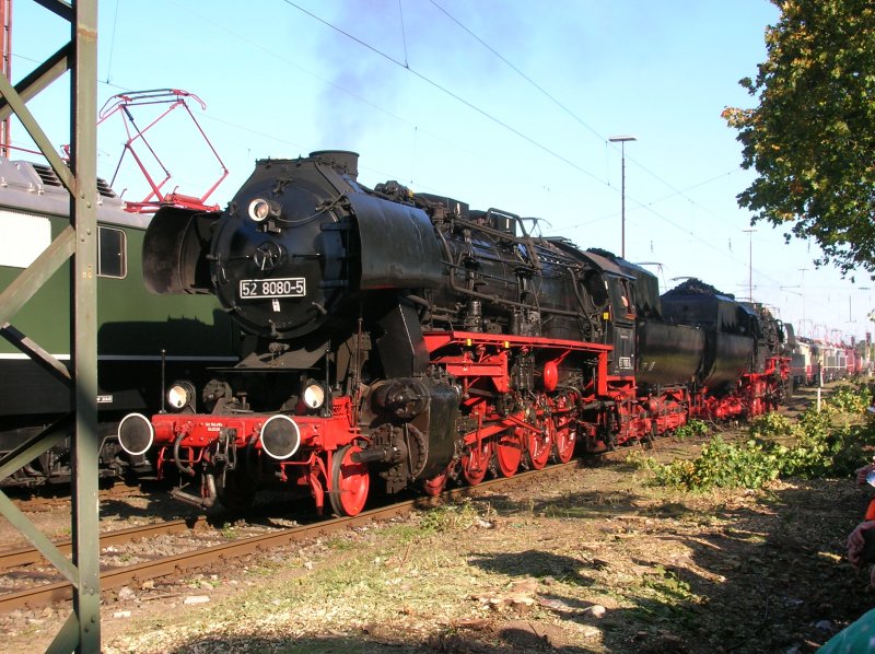 52 8080 und 52 8195 auf dem Eisenbahnfestival Ankunft Eisenbahnstadt Frth (1000 Jahre Frth). 15.9.2007