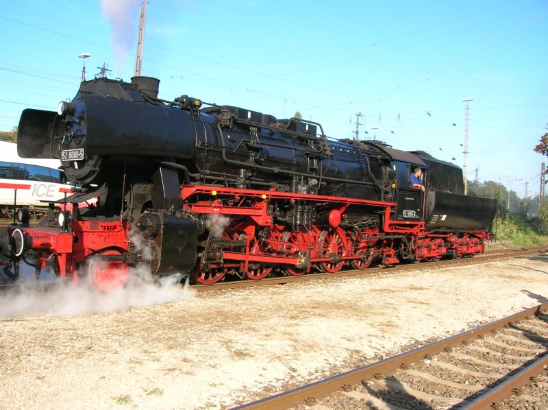 52 8080 auf dem Eisenbahnfestival Ankunft Eisenbahnstadt Frth (1000 Jahre Frth). 15.9.2007