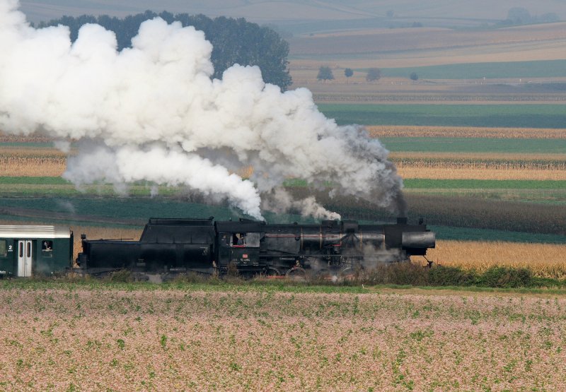 52.4984 als Sonderzug von Wien Sd nach Ernstbrunn zwischen 
Rckersdorf und Mollmannsdorf unterwegs.