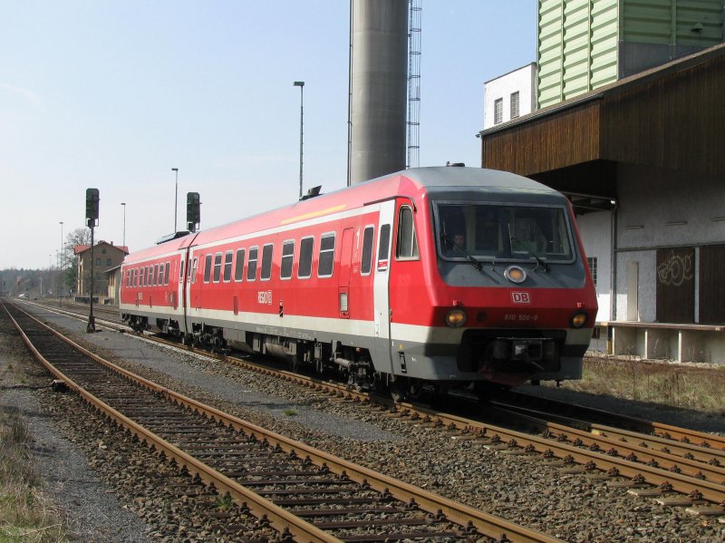 610 006 am 8.4.2008 bei Weiherhammer.