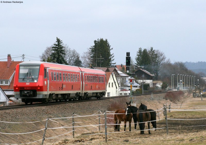 611 550-5 als RE22306 (Neustadt(Schwarzw)-Rottweil) am Esig Deilingen 15.3.09