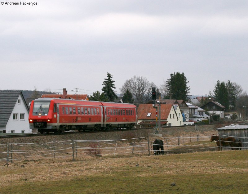 611 550-5 als RE22313 (Rottweil-Neustadt(Schwarzw))  am esig Dei�lingen 15.3.09