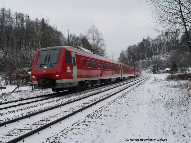 611 Doppelgarnitur am 03.01.04 zwischen Neuhausen Bad Bf und Berigen Bf