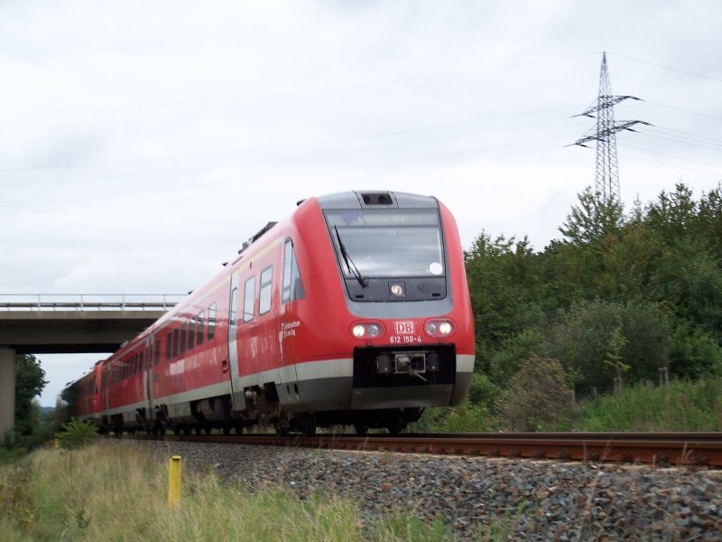 612 159 und eine andere 612 fahren von Ilsenburg nach Hannover Hbf zwischen Vienenburg und Goslar (7.9.2007)
