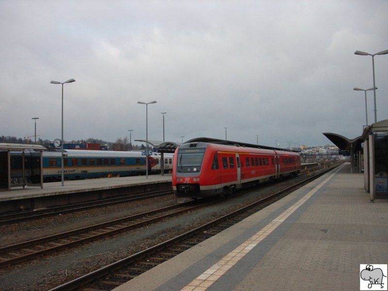 612 165-1 abgestellt am 02. Februar 2008 im Bahnhof Hof / Bayern.