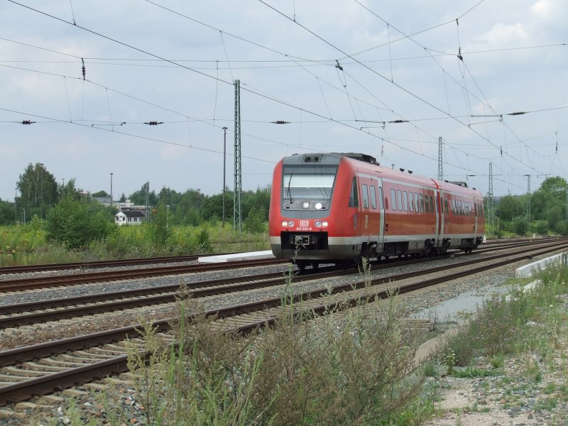 612 524-9 am 25.07.07 bei der Aussfahrt aus Zwickau(Sachs.)Hbf auf seinen Weg nach Gttingen.