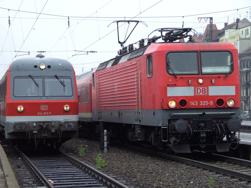 614 053 neben 143 325 am 10.04.2008 in F�rth