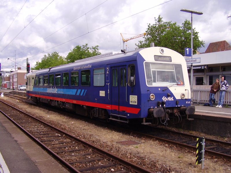 626 129-0 der HzL steht am 21.07.'08 in Radolfzell an Gleis 1 und wartet auf die Abfahrt nach Stockach