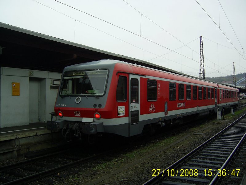 628 344-4 steht am 27.10.2008 in Ulm Hbf. 