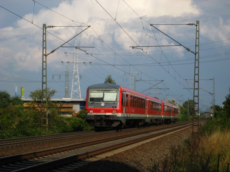 628 472 unterwegs von Mainz in Richtung Bingen im August 2009. Aufgenommen bei Mainz.