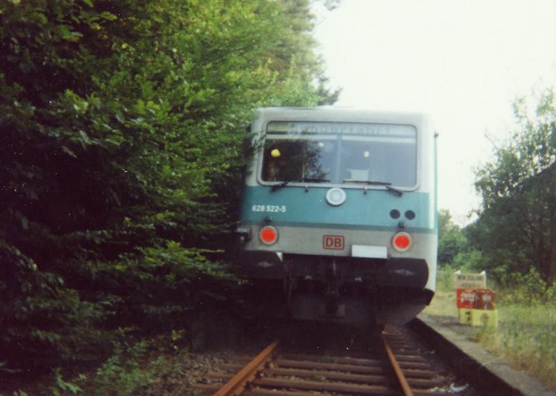 628 522 am 20.8.95 in Jgersburg, im Rahmen einer Sonderfahrt von Blieskastel und Jgersburg nach Lauterecken.