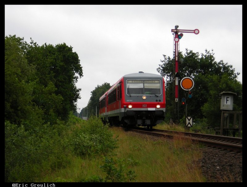 628 542 kurz hinter dem bahnhof Hodenhagen.