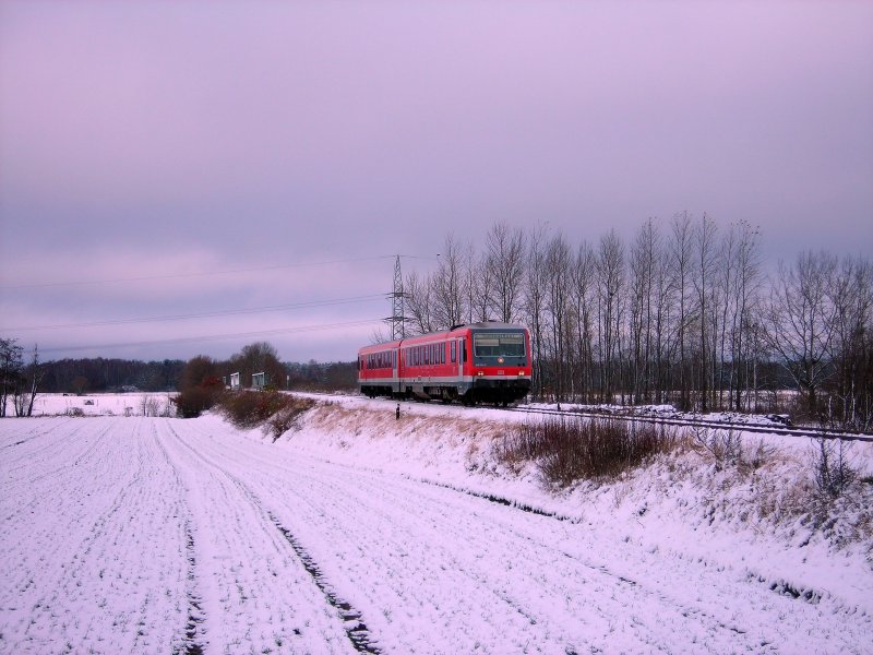 628 553 auf der Heidebahn bei Essel am 22.11.08