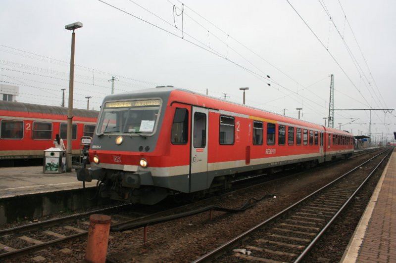 628 639-7 am 13.12.2008 (letzter Einsatztag zwischen Cottbus und Forst/Lausitz fr DB Regio) im Bahnhof Cottbus