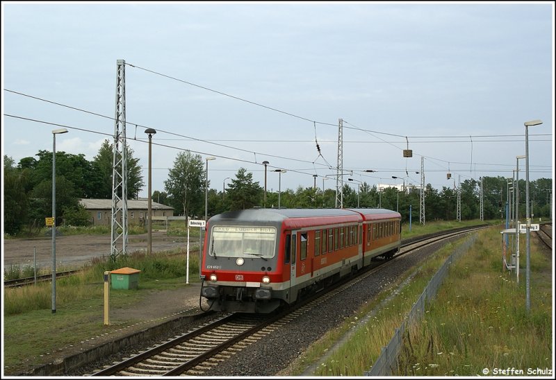 628 652 mit dem RE6 aus Stettin nach Lbeck am 28.07.09 in Priemerburg